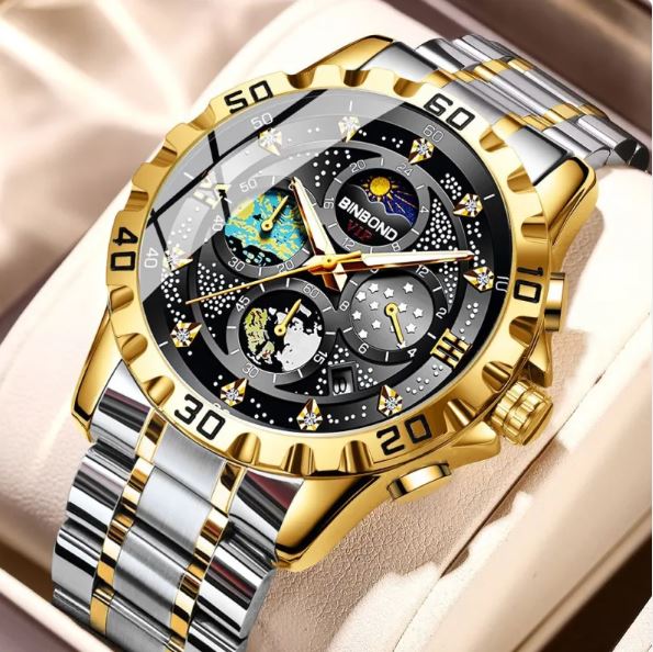 Sleek Quartz Business Watch – Stylish, Waterproof Timepiece with Precision Three-Pin Dial