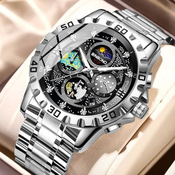 Sleek Quartz Business Watch – Stylish, Waterproof Timepiece with Precision Three-Pin Dial