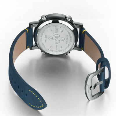 Men's Quartz Watch, Waterproof Leather Business Watch