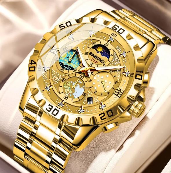 Sleek Quartz Business Watch – Stylish, Waterproof Timepiece with Precision Three-Pin Dial