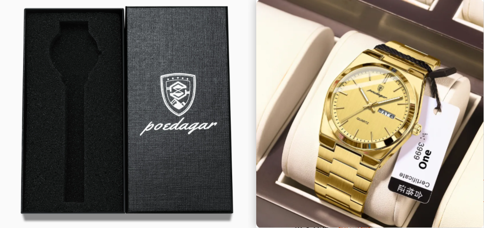Sleek Ultra-Thin Men's Waterproof Watch with Luminous Quartz Display