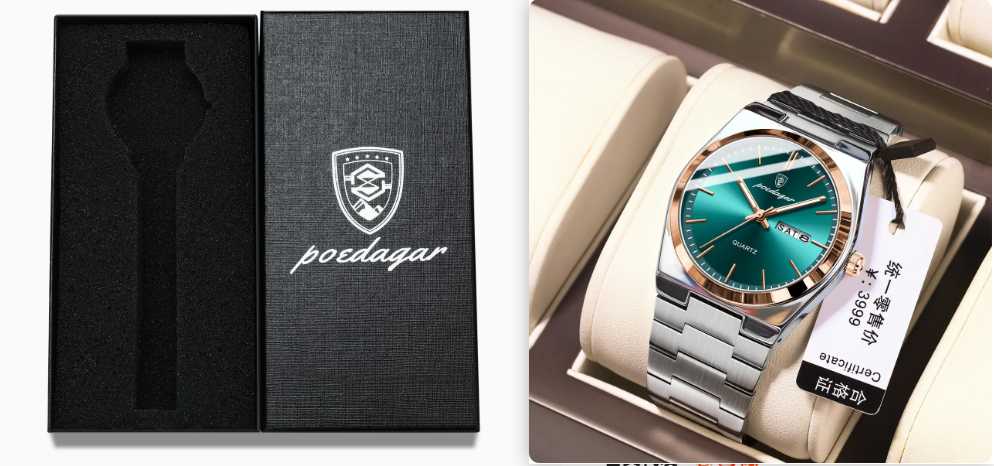 Sleek Ultra-Thin Men's Waterproof Watch with Luminous Quartz Display
