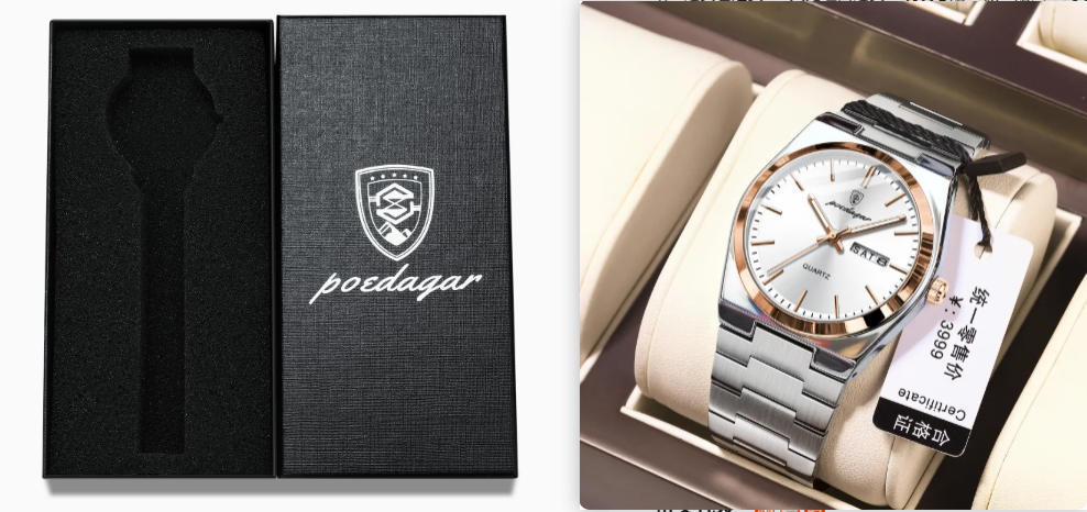 Sleek Ultra-Thin Men's Waterproof Watch with Luminous Quartz Display