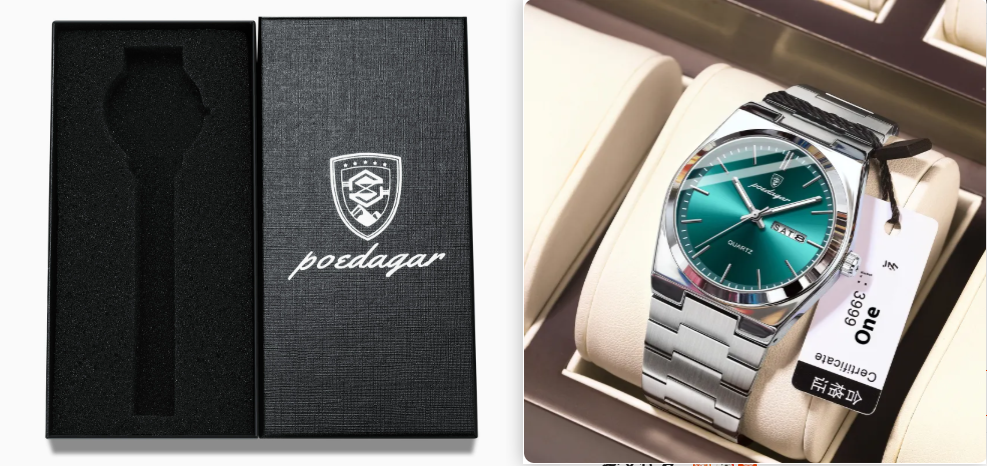 Sleek Ultra-Thin Men's Waterproof Watch with Luminous Quartz Display