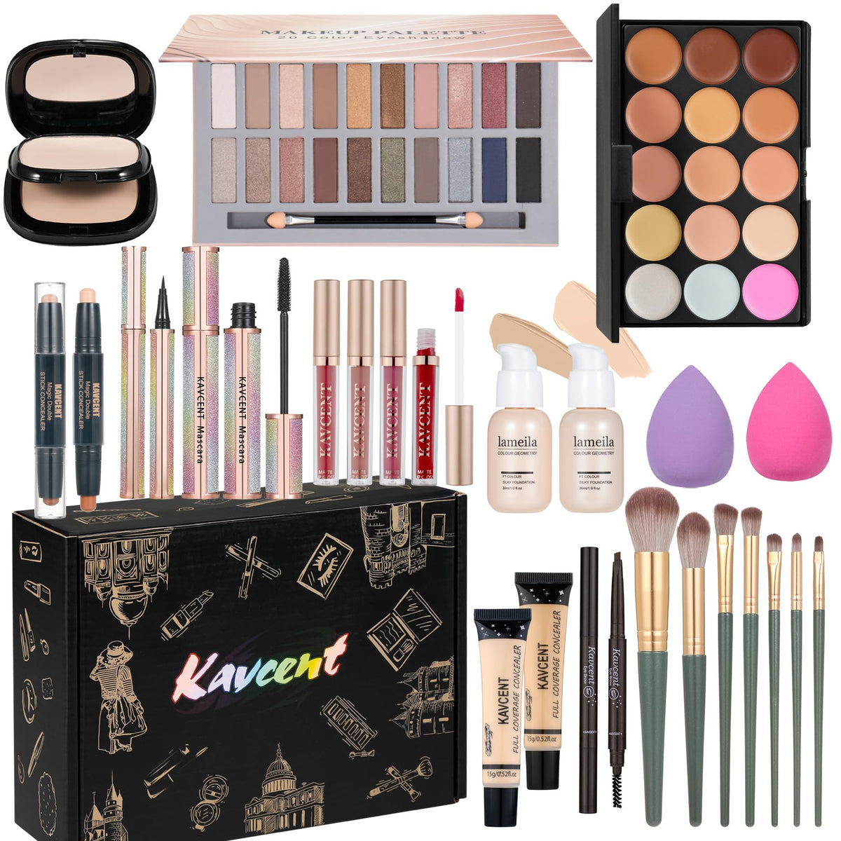 Makeup Set Makeup Kit for Women Full Kit Makeup Sets for Teens Women Gift Eyeshadow Palette Lipgloss Foundation concealer Makeup Kits forTeenager - Urban Cart