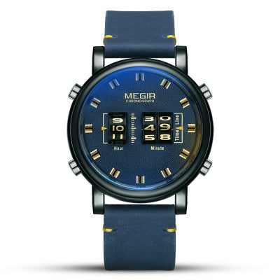 Men's Quartz Watch, Waterproof Leather Business Watch