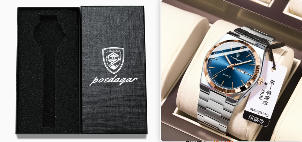 Sleek Ultra-Thin Men's Waterproof Watch with Luminous Quartz Display