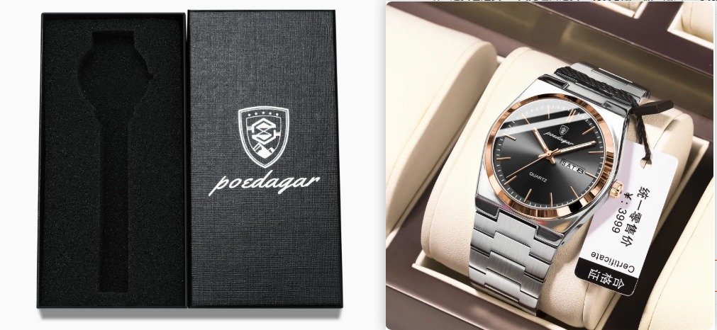Sleek Ultra-Thin Men's Waterproof Watch with Luminous Quartz Display
